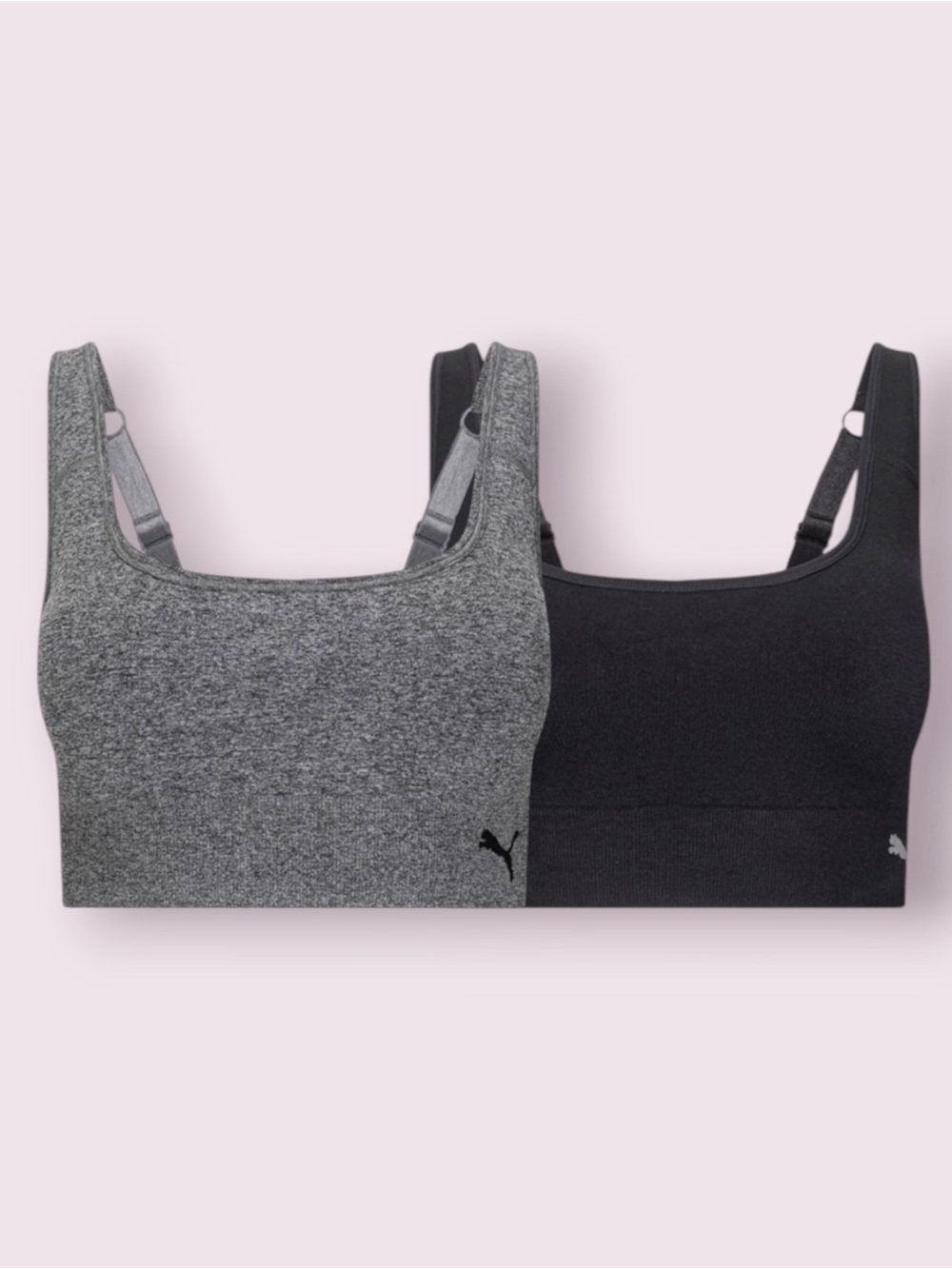PUMA Ladies' Seamless Sports Bra, 2-pack, Black